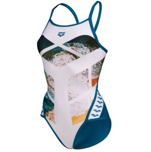 Arena planet swimsuit super fly back white/blue cosmo m - uk34