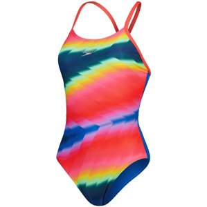 Speedo allover fixed crossback blue/pink l - uk36