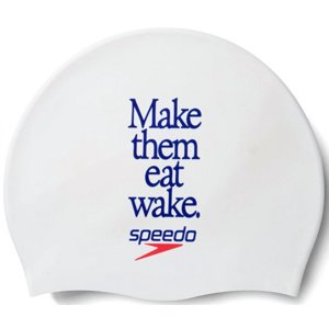 Plavecká čepička speedo slogan print cap bílá