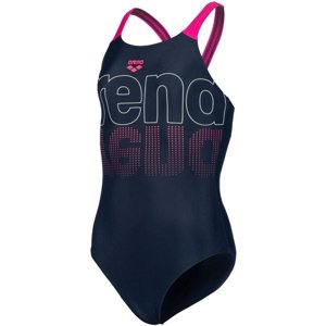 Arena girls swimsuit v back graphic navy/freak rose 152cm