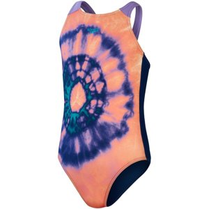 Speedo printed pulseback girl soft coral/ammonite/aquarium/lilac 152cm
