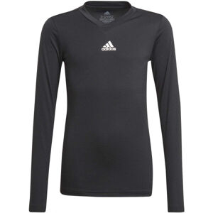 adidas TEAM BASE LONG SLEEVE TEE Juniorské fotbalové triko, černá, velikost