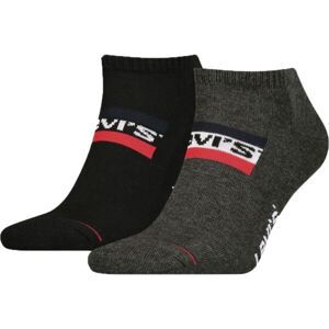 Levi's® LOW CUT LOGO 2P Unisexové ponožky, černá, velikost