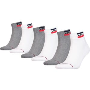 Levi's® MID CUT SPORTWEAR LOGO 6P Unisexové ponožky, bílá, velikost