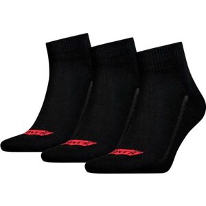 Levi's® MID CUT BATWING LOGO 3P Unisexové ponožky, černá, velikost