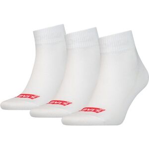 Levi's® MID CUT BATWING LOGO 3P Unisexové ponožky, bílá, velikost