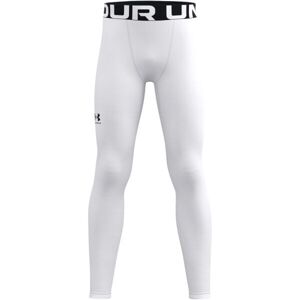 Under Armour COLDGEAR® LEGGINS Chlapecké legíny, bílá, velikost