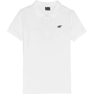 4F POLO SLIM Dámské polo tričko, bílá, velikost
