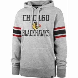 47 NHL CHICAGO BLACKHAWKS DOUBLE BLOCK SLEEVE STRIPE HOOD Klubová mikina, šedá, velikost