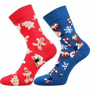 Lonka CHRISTMAS SNOWMAN 2P Ponožky, modrá, velikost