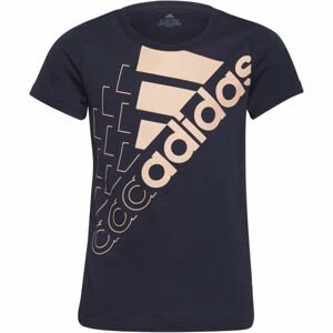 adidas LOGO TEE Dívčí tričko, tmavě modrá, velikost