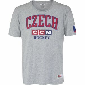 CCM FLAG TEE TEAM CZECH Pánské tričko, šedá, velikost