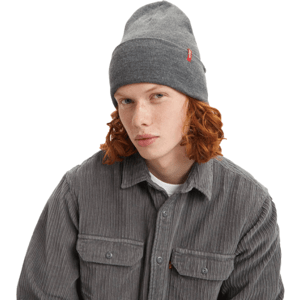 Levi's® SLOUCHY RED TAB BEANIE Pánská zimní čepice, šedá, velikost
