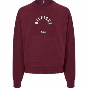 Tommy Hilfiger RLX SUEDED MODAL C-NK SWEATSHIRT Dámská mikina, vínová, velikost