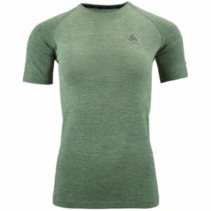 Odlo W CREW NECK S/S ESSENTIAL SEAMLESS Dámské běžecké tričko, zelená, velikost