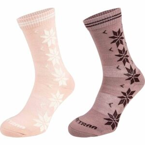 KARI TRAA VINST WOOL 2PK Dámské vlněné ponožky, růžová, velikost