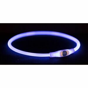 TRIXIE FLASH LIGHT RING USB S-M Svítící obojek, modrá, velikost
