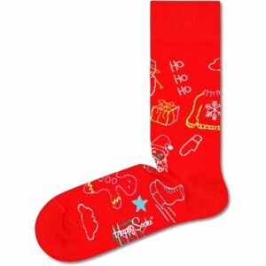 HAPPY SOCKS HO HO HO Klasické ponožky, červená, velikost