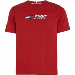Tommy Hilfiger ESSENTIALS BIG LOGO S/S TEE Pánské tričko, červená, velikost