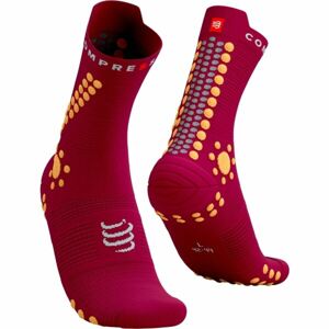 Compressport PRO RACING SOCKS v4.0 TRAIL Běžecké ponožky, červená, velikost