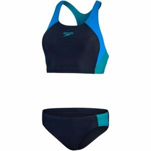 Speedo COLOURBLOCK SPLICE 2 PIECE Dámské dvoudílné plavky, tmavě modrá, velikost