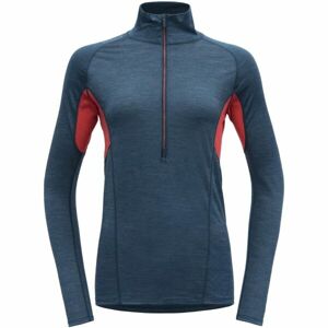 Devold RUNNING MERINO 130 ZIP NECK Dámské běžecké triko, modrá, velikost