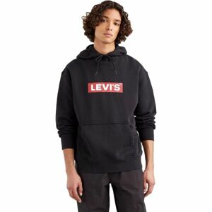 Levi's® T3 RELAXD GRAPHIC HOODIE Pánská mikina, černá, velikost