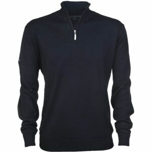 GREGNORMAN MERINO (50:50) ZIP-NECK Pánský golfový svetr, černá, velikost